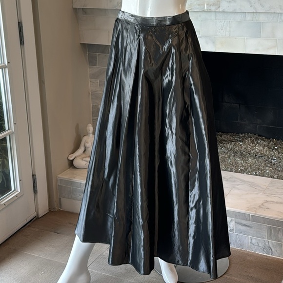 Jessica McClintock Bridal Gunne Sax Pewter Satin Midi Skirt Size Small - Picture 2 of 11